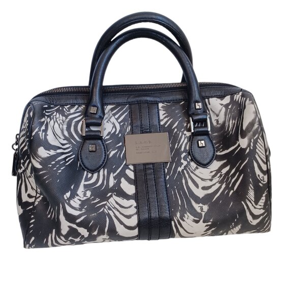 L.A.M.B. Bag by Gwen Stefani Black White Satchel Handbag Purse Luxury Designer - Picture 1 of 15